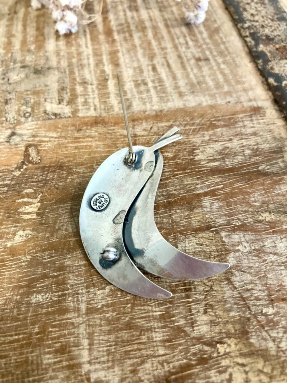 Sterling Silver Feather Brooch Jewel Art - Picture 10 of 12